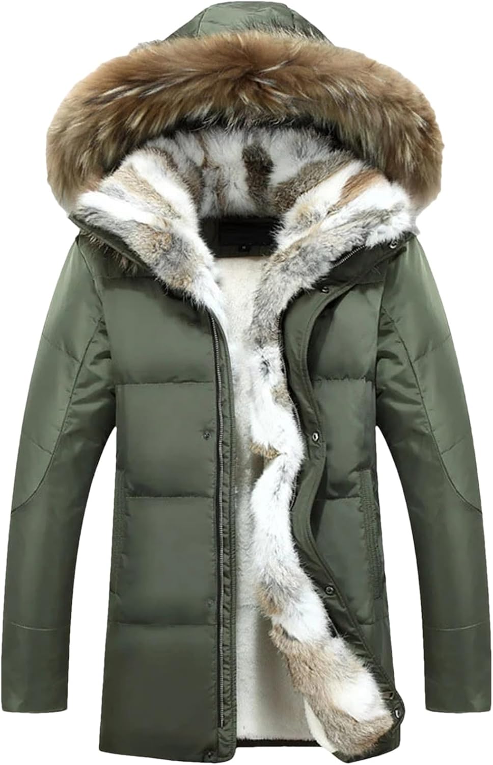 Winter Men's Hooded Parkas Fur Collar Down Jackets Thick Casual Warm Windproof Coats