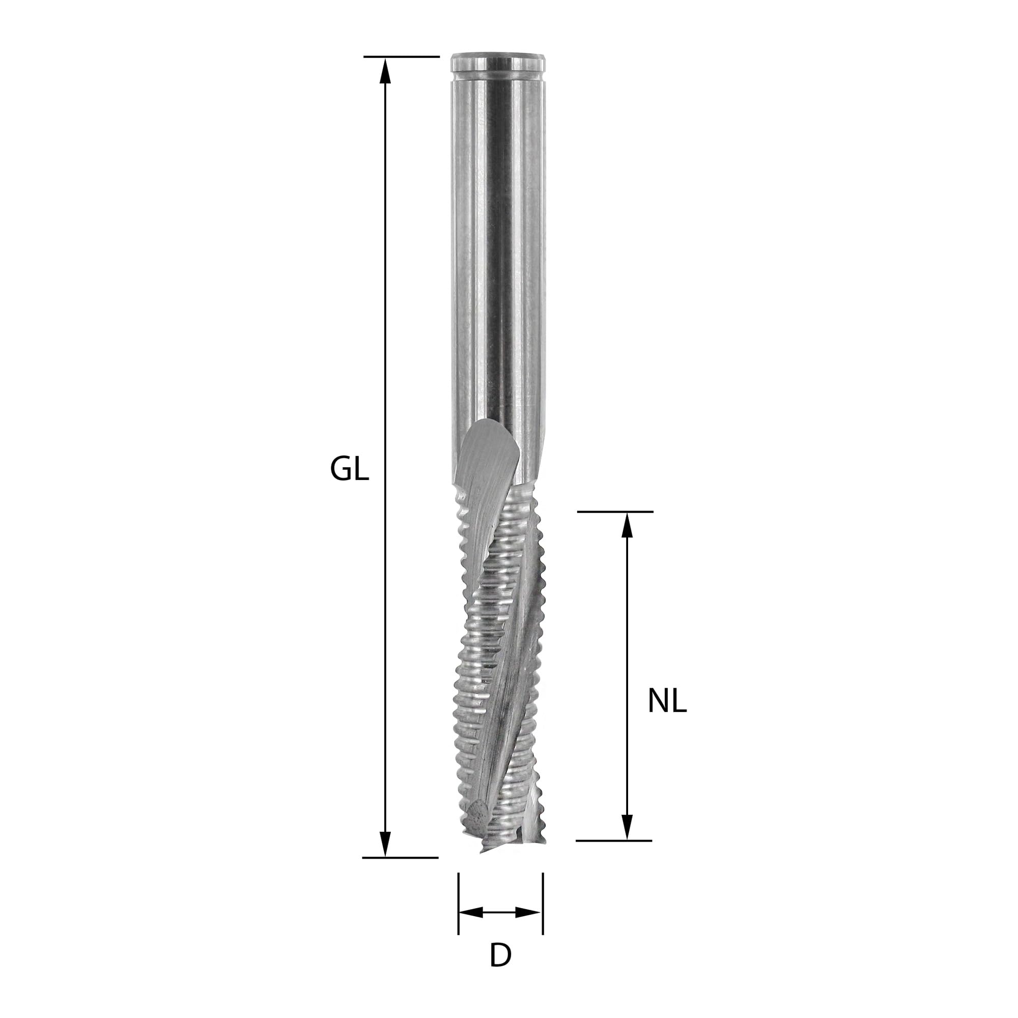 ENT 20703 Frez do obróbki zgrubnej w wegliku spiekanym, srednica (D) 14 mm, NL 52 mm, Z3, GL 100 mm, obroty w prawo / dodatnie