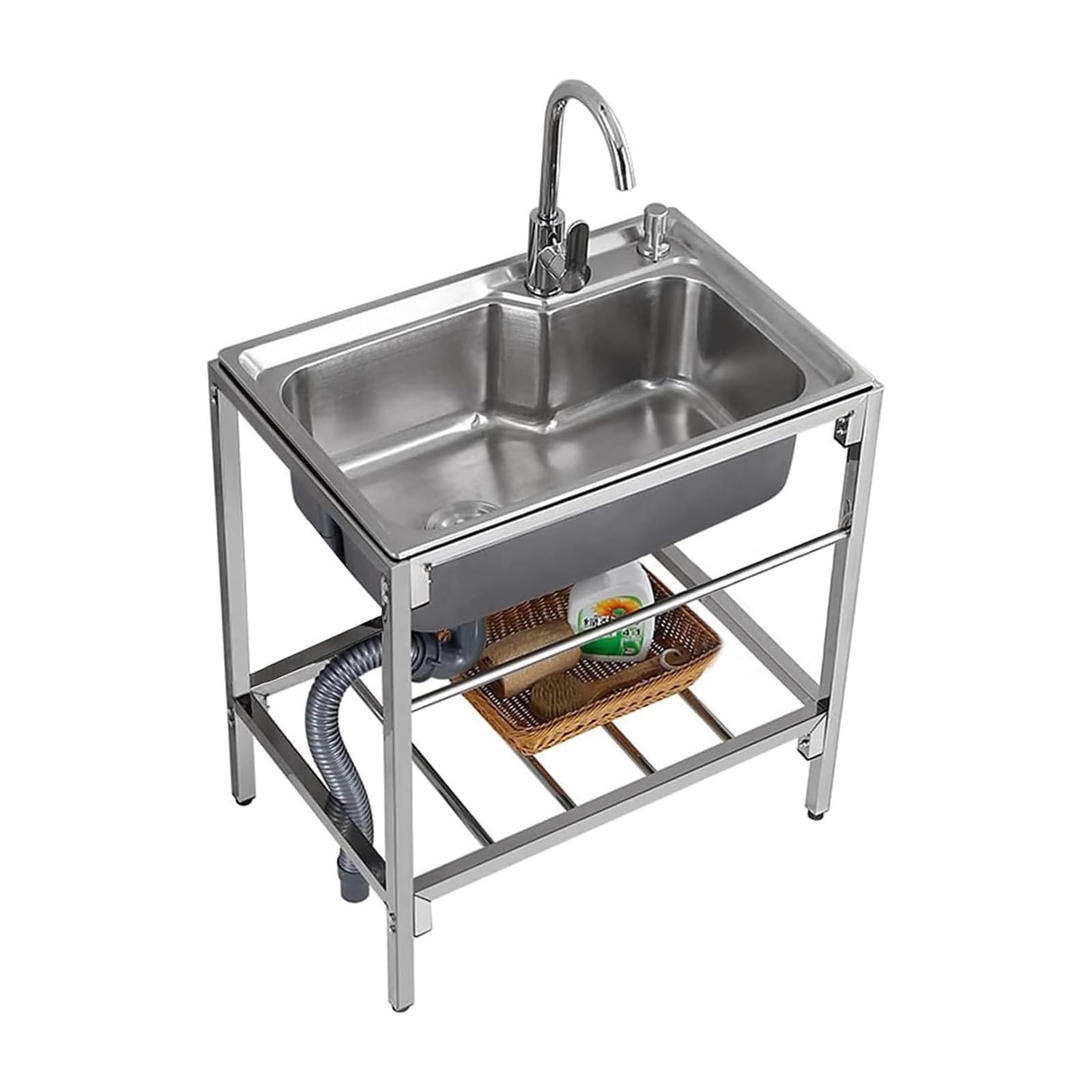 Évier extérieur portable en acier inoxydable pour laver vos outils de cuisine et garage