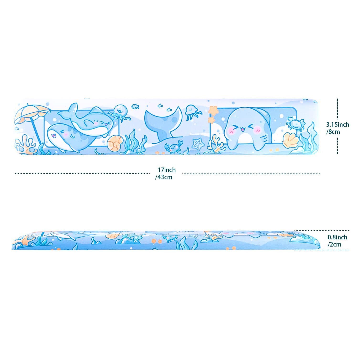 BelugaDesign Shark Wrist Rest | Cute Kawaii Anime Pastel Blue Wrist Pad - View #8