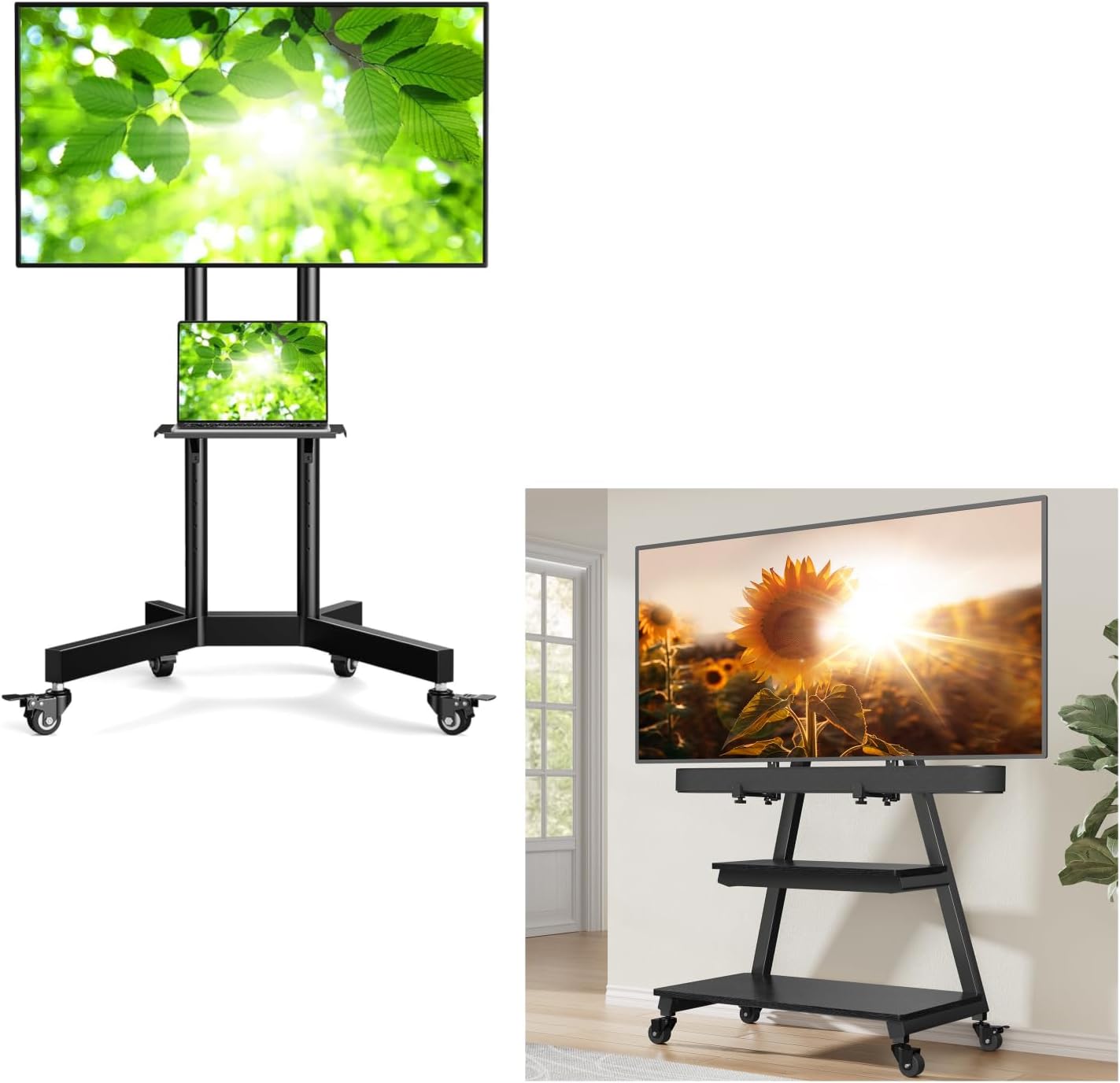 Perlegear Rolling TV Stand for 3285 Inch Screens up to 132