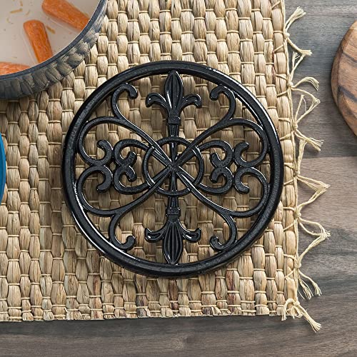 Home Basics Cast Iron Fleur De Lis Trivet #TOP5