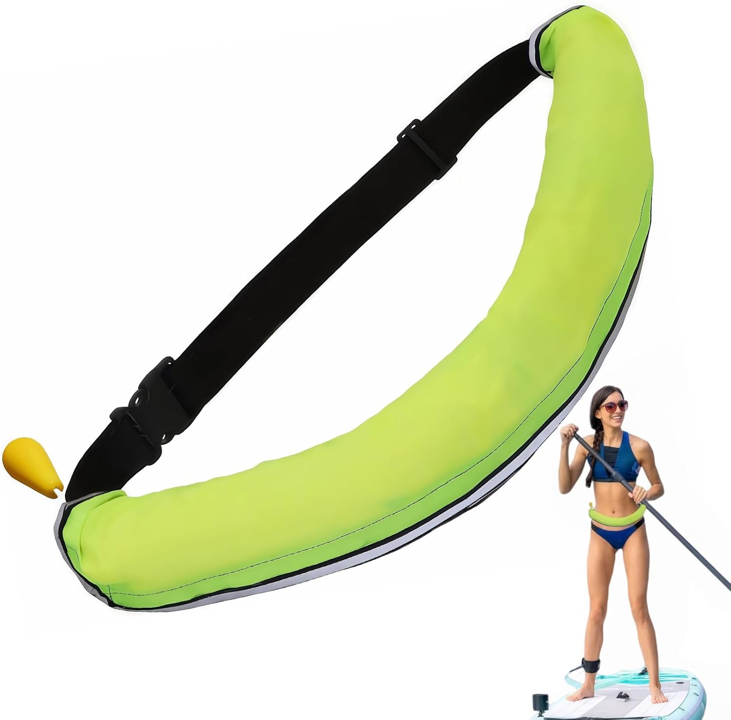 Manual Inflatable Belt Pack, Portable Adults Water Sports Waist Accessory with Blowpipe & Whistle, Suitable for Swimming, Kayaking, Fishing, and Paddleboarding Sports
