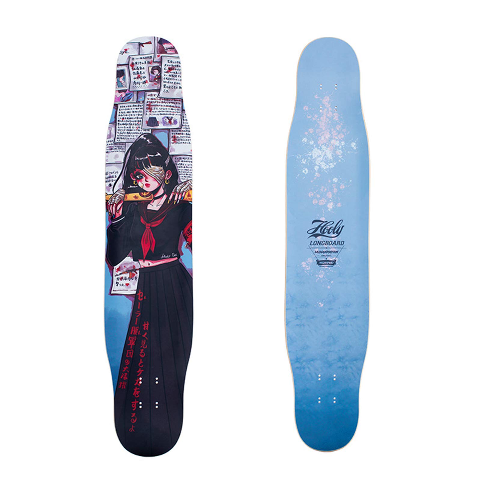 RajoNN Skateboard Longboard da Discesa da 45 Pollici Attraverso Il Ponte 10 Strati di Acero Canadese, Cruiser Completo, Tavola da Ballo per Principianti in Stile Libero per Ragazzi Ragazze