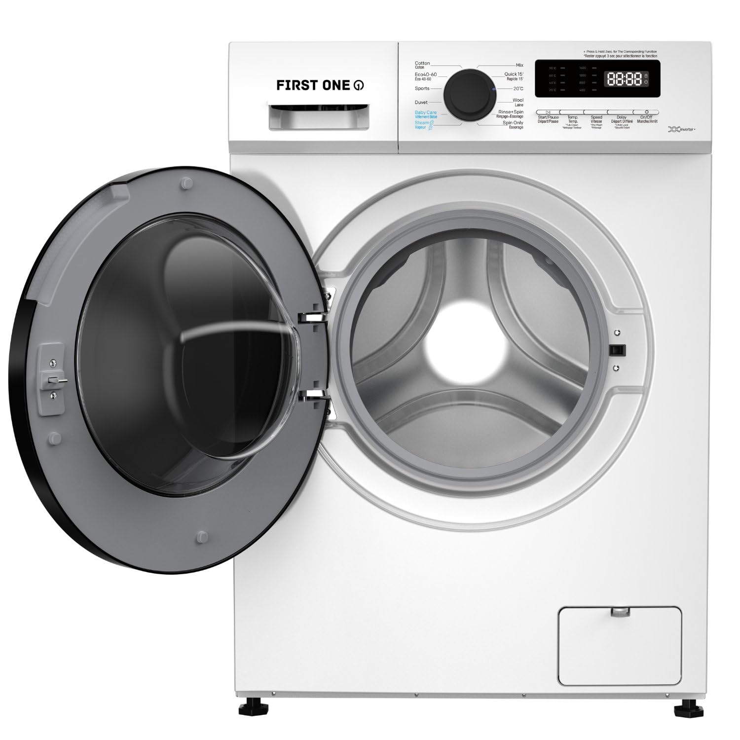 FIRST ONE FLL101400WH Lave-linge frontal 10 Kg 1400 tr/mn 16 programmes Eco Intensif Rapide