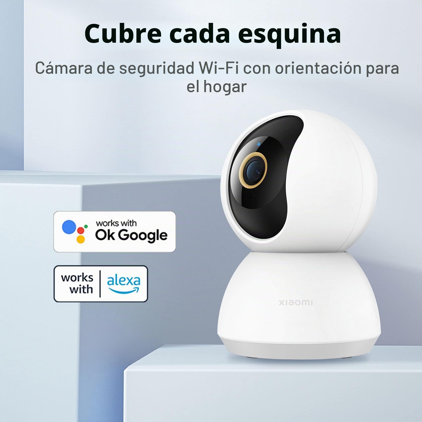 Xiaomi Smart Camera C300, Resolución ULTRA HD 2K, Interior Cámara de Vigilancia con Asistente de Voz, Detección Humana Inteligente AI, Modo de Privacidad, Compatible con Google y Alexa, Blanco