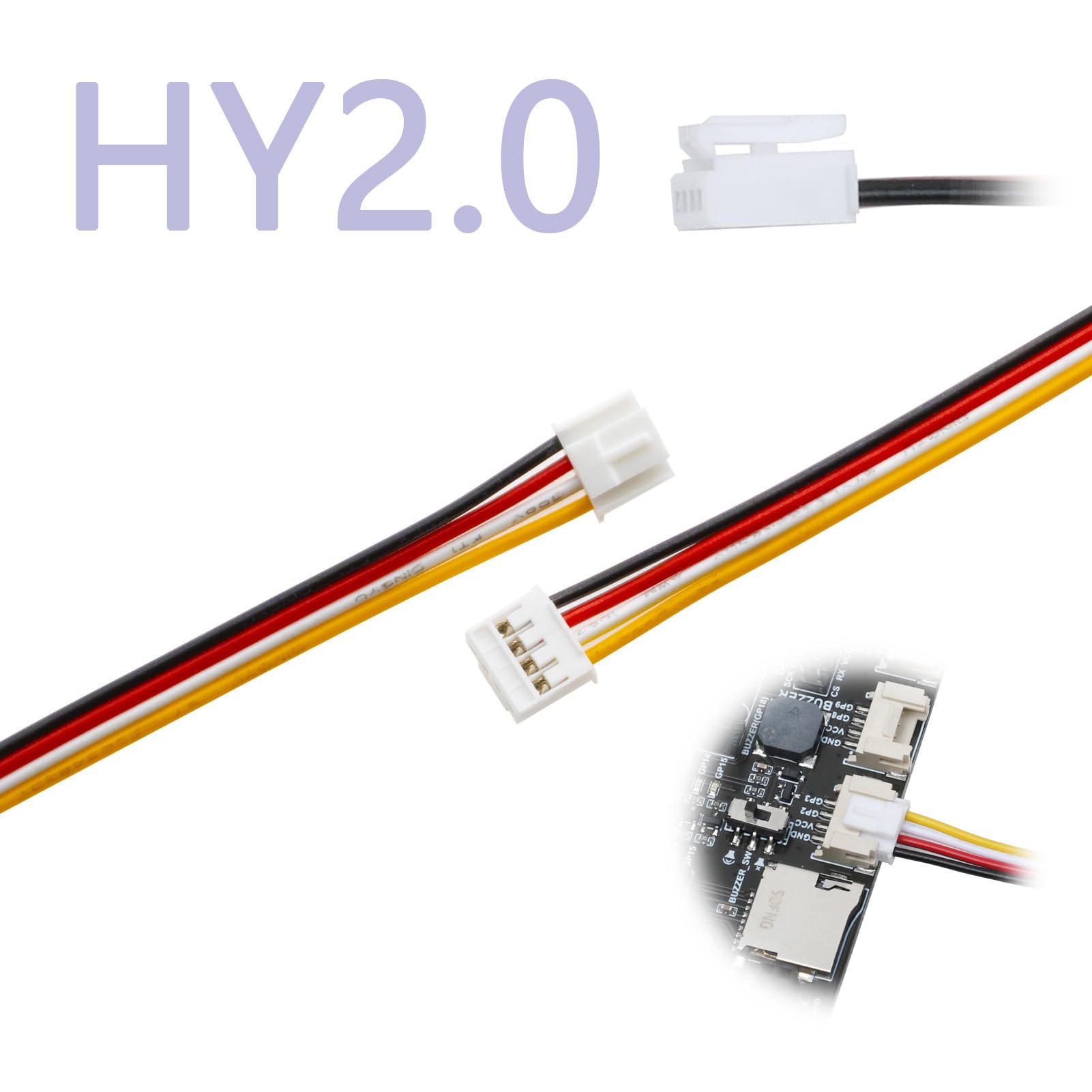 Grove Universal 4-Pin HY2.0mm Buckled 25cm Jumper Wires (5 PCs Pack), Colorful Terminal Cable