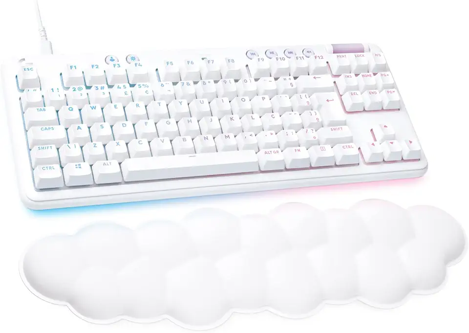 Teclado Mecânico Gamer Logitech G713 RGB LIGHTSYNC Com Switch GX Brown Tactile, Apoio para Mãos em Formato de Nuvem, Compatível Com PC e Mac, Layout ABNT