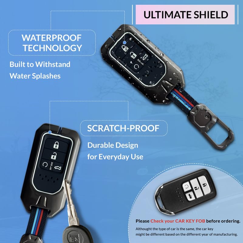Image of NEODRIFT 'KeyShield' Car Key Cover for Suitable for Honda BRV (Shape 2, 04 Buttons) (Durable, Stylish, and 360 Protection)