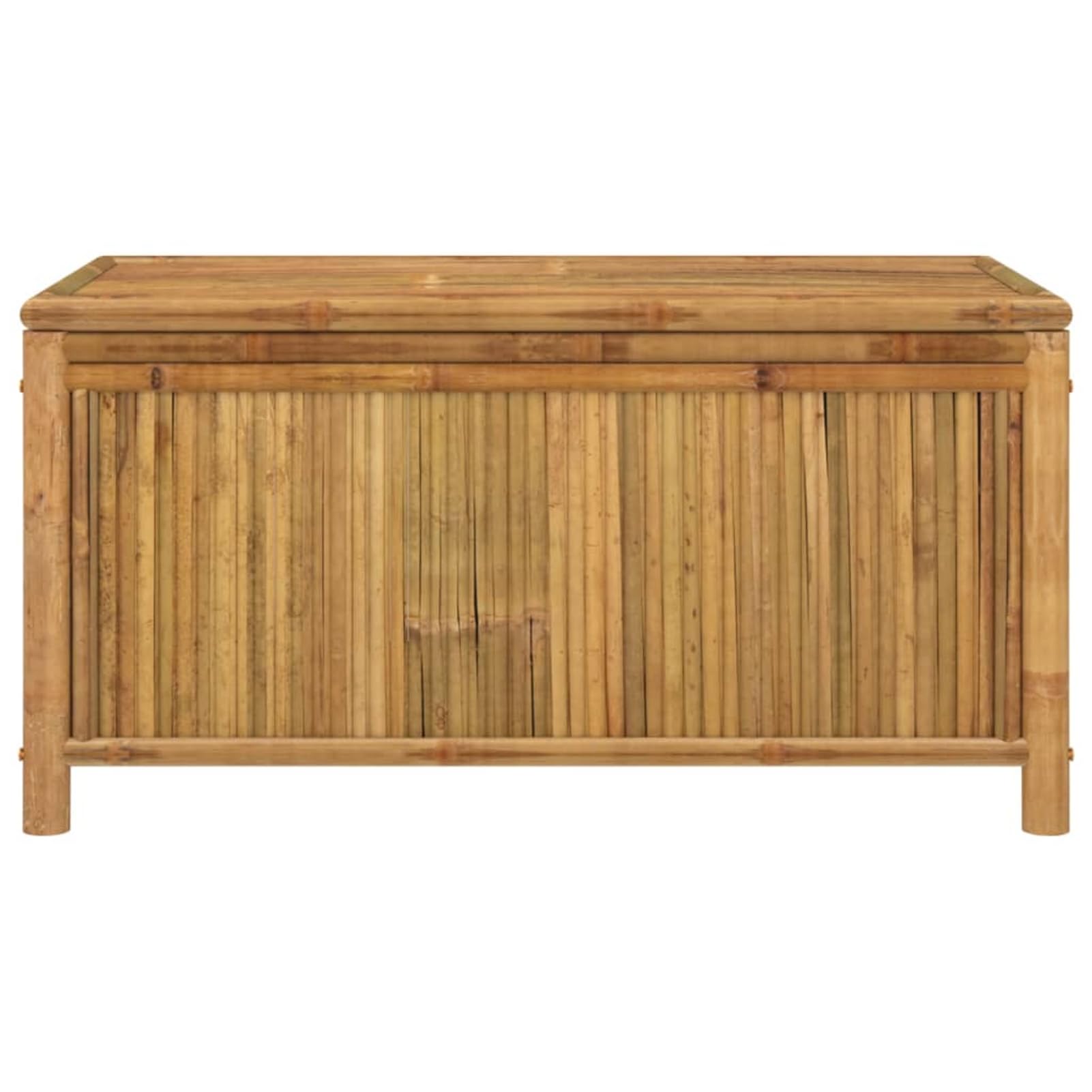 Homgoday Baúl de jardín con tapa y mucho espacio de almacenamiento, para jardín, balcón, terraza, 110 x 52 x 55 cm, bambú