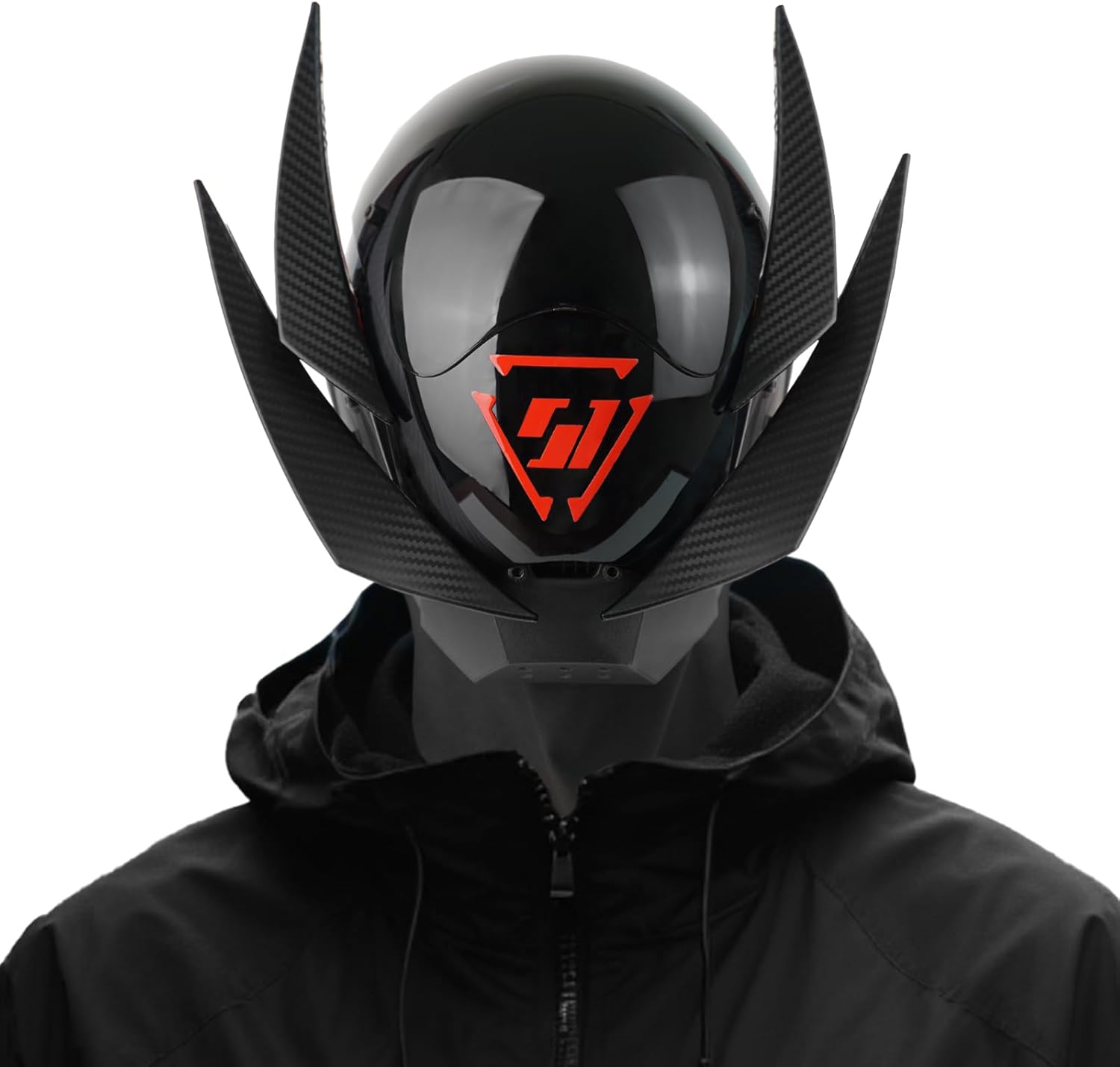Punk Mask Cosplay for Men, Futuristic Samurai Cosplay Costume Accessory, Techwear Punk Helmet for Halloween