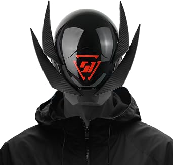 Punk Mask Cosplay for Men, Futuristic Samurai Cosplay Costume Accessory, Techwear Punk Helmet for Halloween