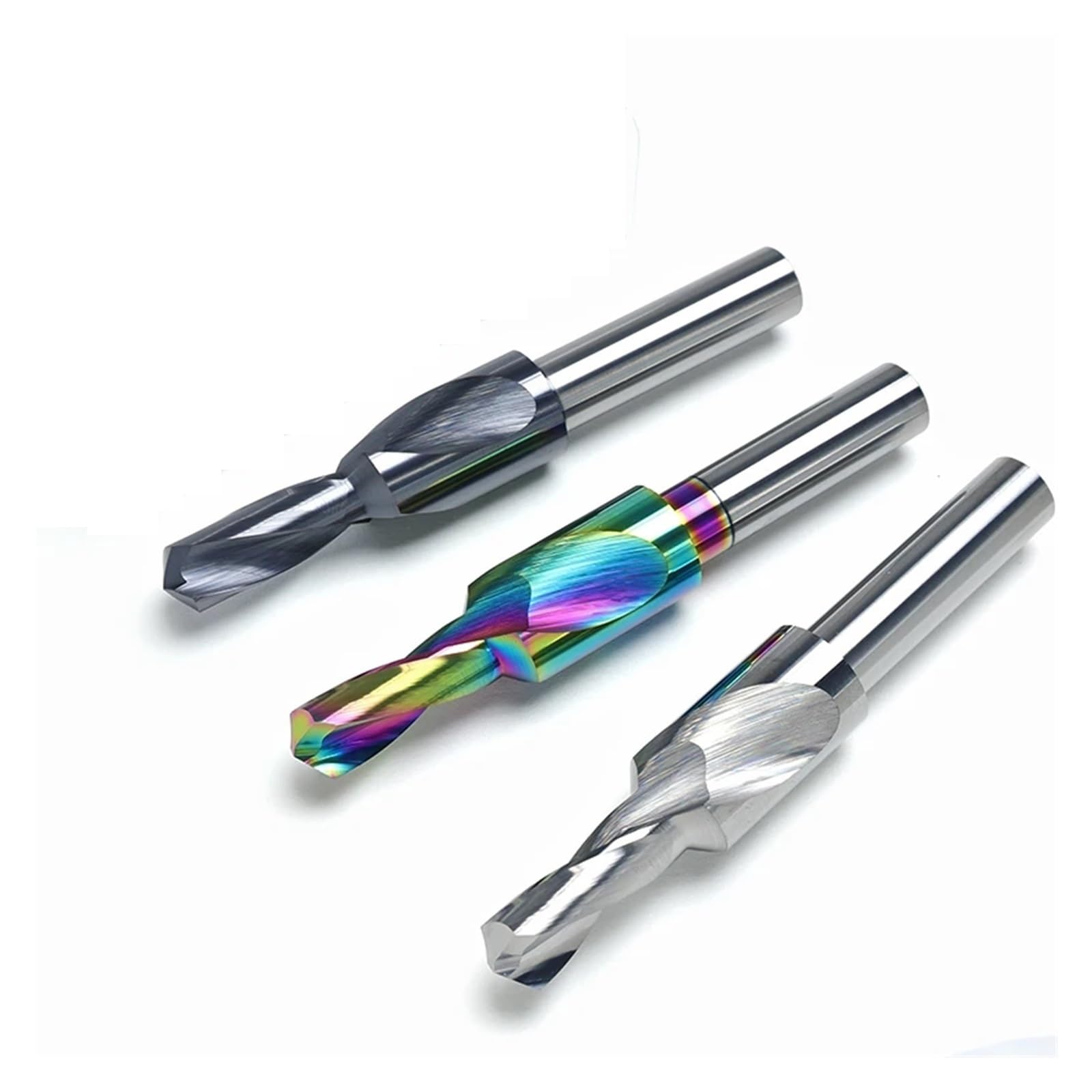 1 szt. Wiertło stopniowe 90 stopni 180 CNC Precyzyjne narzędzia do wiercenia z węglika spiekanego Otwór na śrubę z powłoką DLC(6.8x10xD12x15x75)