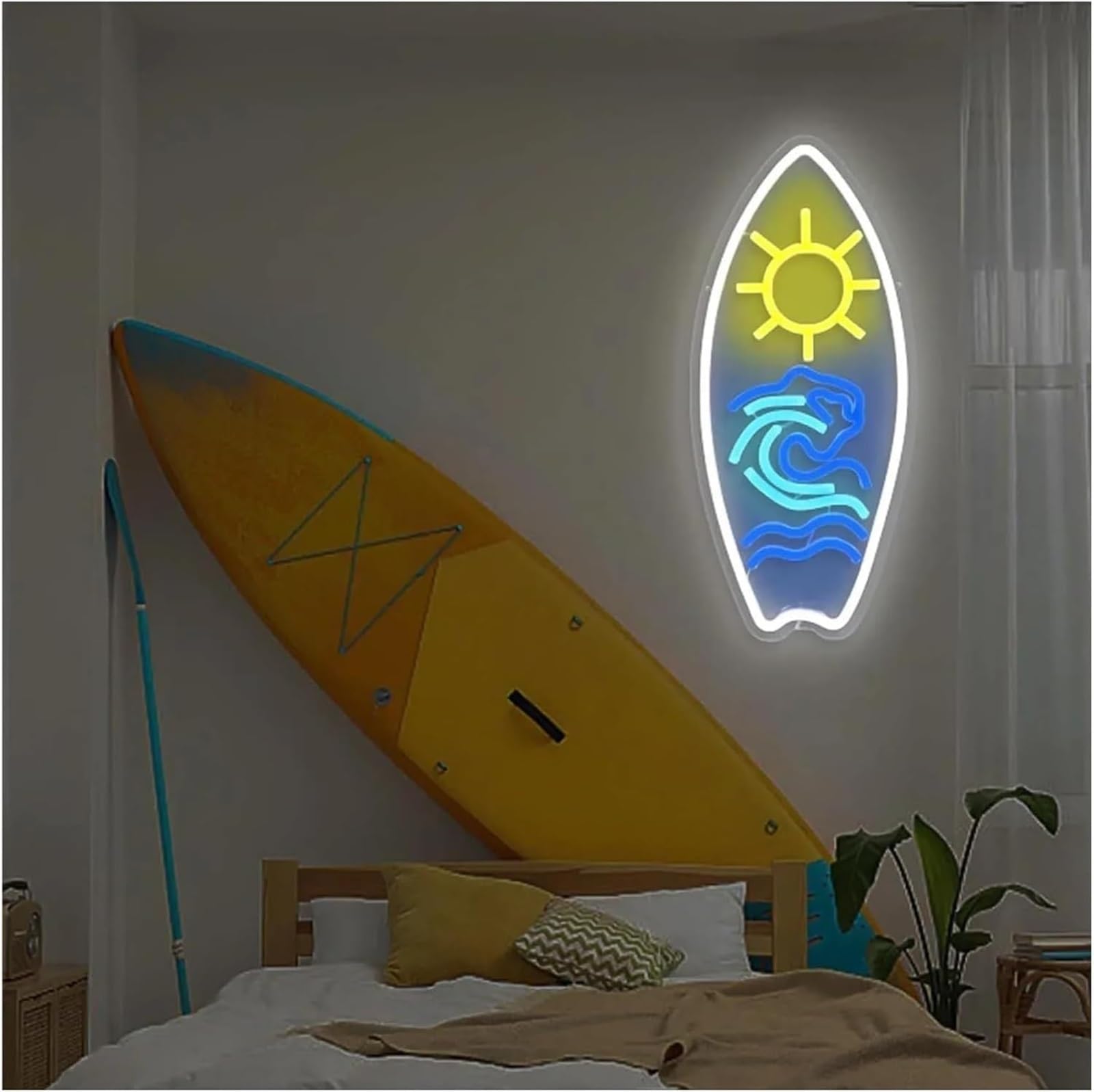 Letrero de neón Para lámpara de neón palabra prestada Tabla surf para letrero