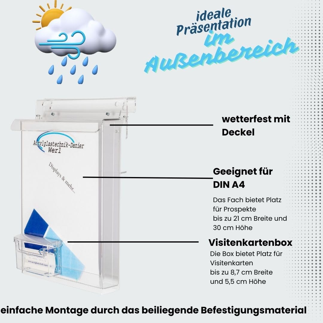 DIN A4 Prospektbox mit Visitenkartenbox