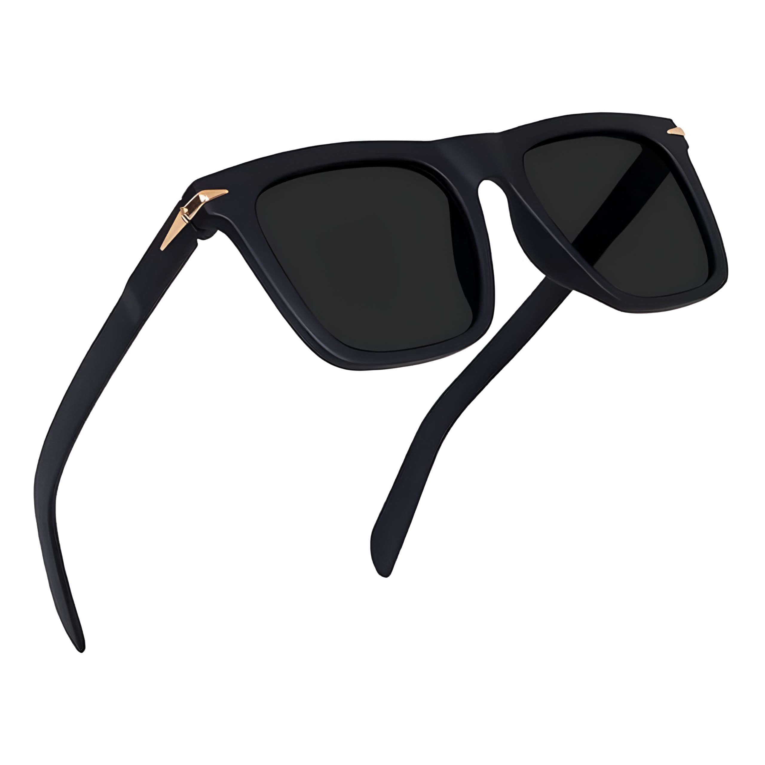 Stylish Unisex Black Sunglasses with Rectangular Frames For (Men & Women)-image-11