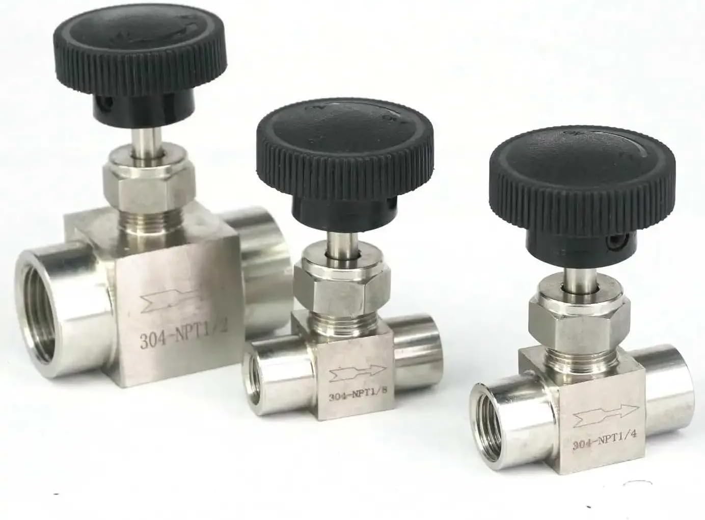 1個 1/4インチ BSP メス 304 ステンレス 等しい ストレート フローコントロール ニードルバルブ 水 ガス オイル 91