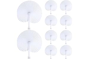 Yaegoo 60 Packs Folding Paper Hand Fans with Plastic Handles for Wedding Decor