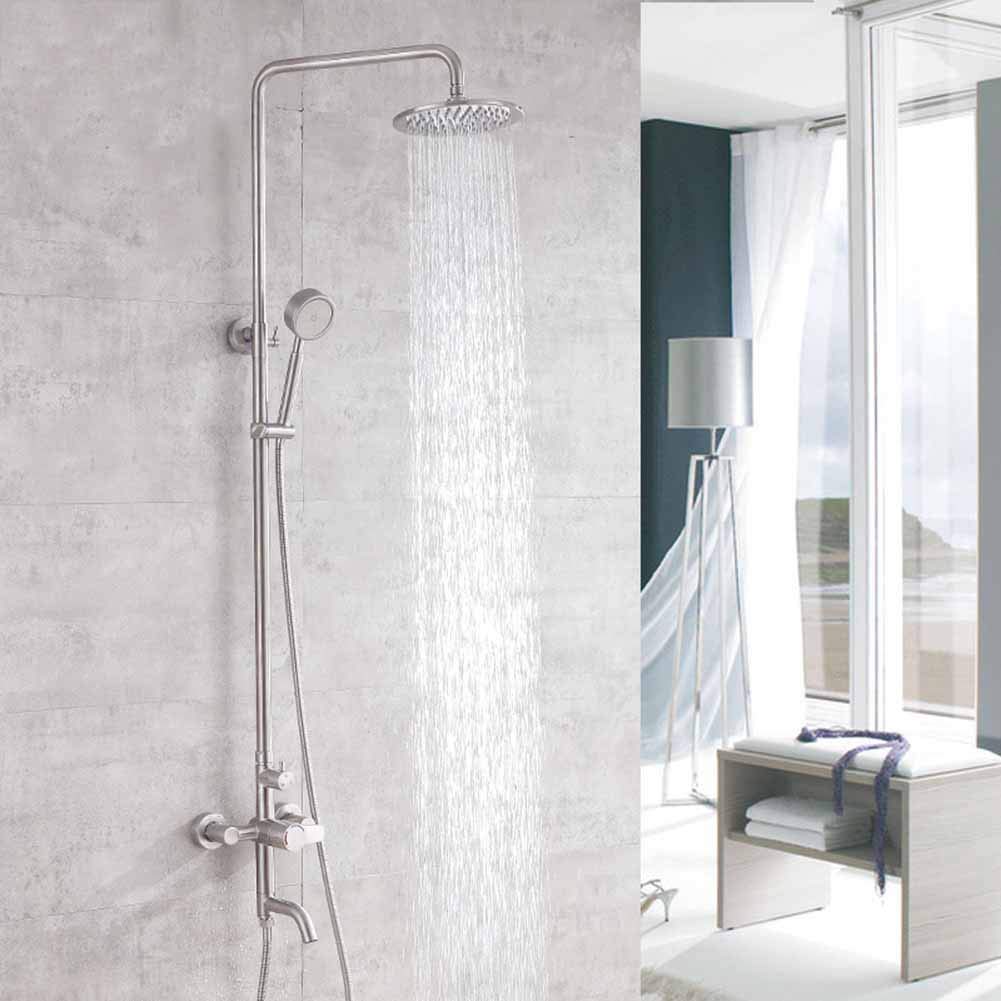OZBMA Shower Set Thermostat System, Rainfall Bath Mixers with Hand Wall Mount System Bathroom Mixer Chrome Faucet