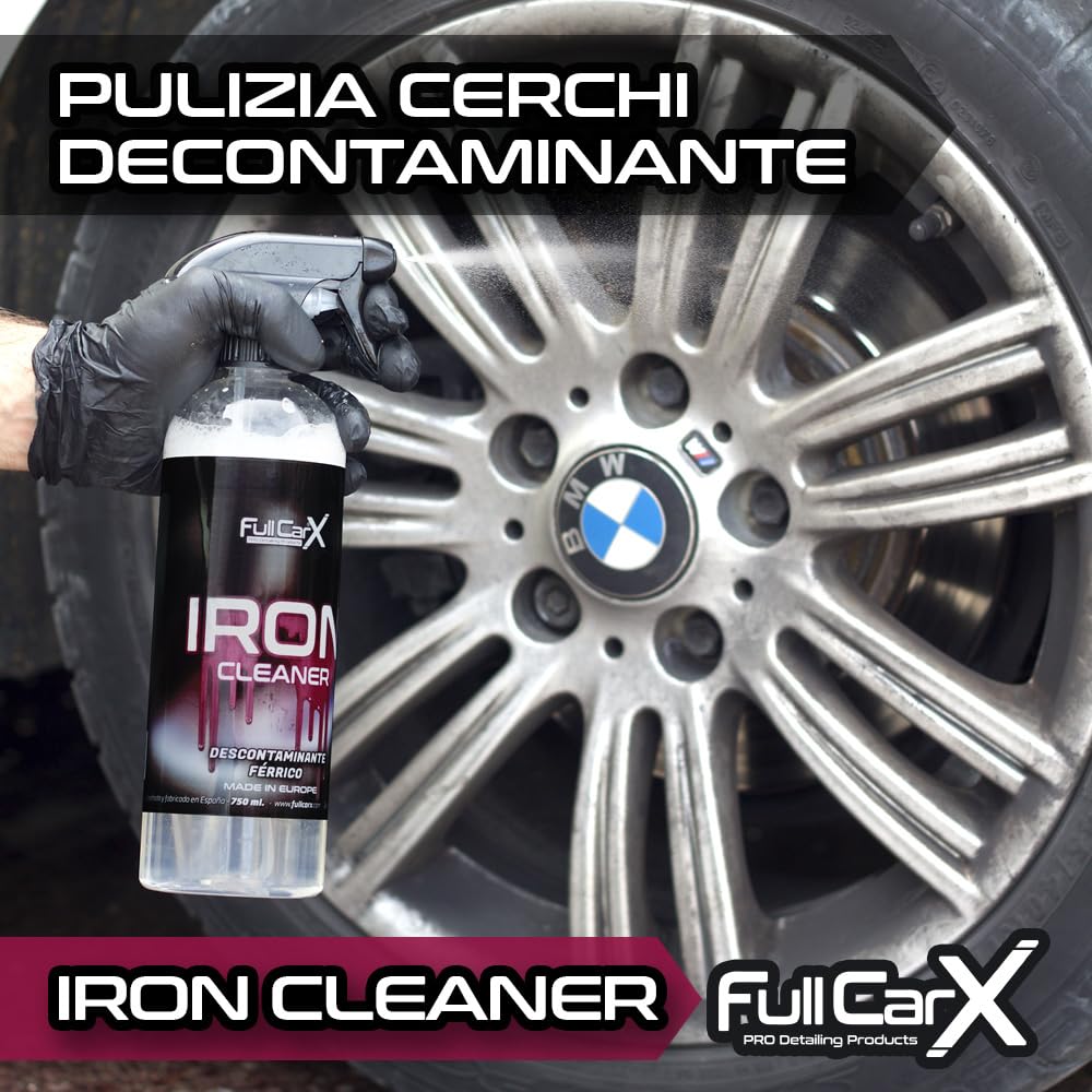 FULLCARX Iron Cleaner 5L Iron Remover Pulitore Cerchi Auto, Decontaminante PH Neutro, Pulizia Senza Sfregamento, Adatto per Cerchi in Alluminio Lega Cromato Moto, Prodotto Professionale Detailing