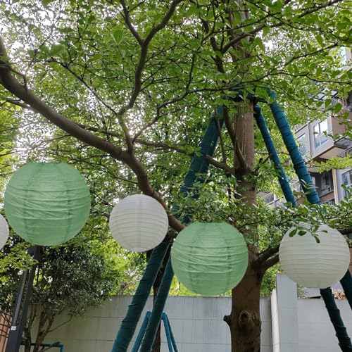 Image of 10 Inch Sage Green Paper Lantern for Rustic Party Bridal Shower Wedding Birthday New Year Party decorations(Set of 5, Sage Green)