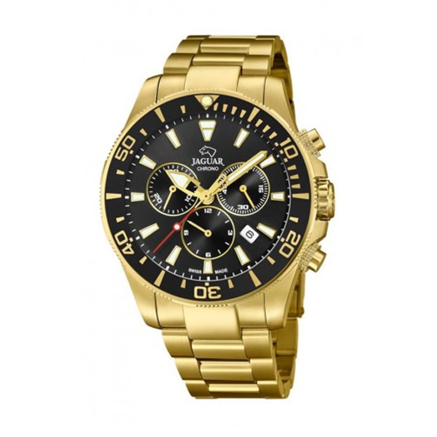 JAGUAR Men's Watch Chronograph Quartz Swiss Made Steel Gold J864/3