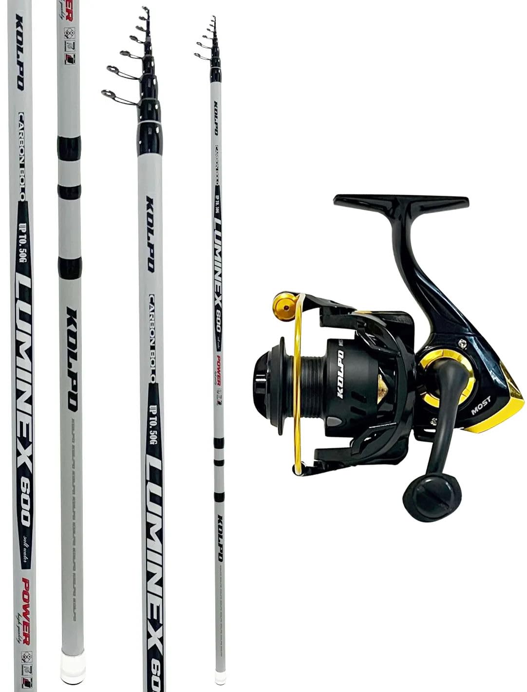 Kolpo Kit Pesca Bolognese Canna 8 mt con mulinello Mulinello