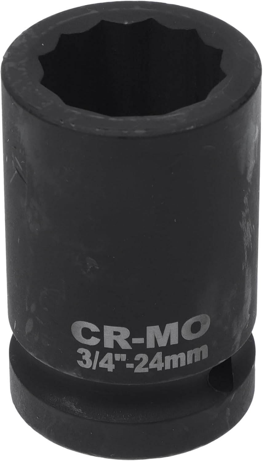 1 Pcs Impact Socket Durable Hardware Tool 58mm Black High Carbon Steel 12 Point 24mm for Car Motorcycle Dirtbike Repair 3/4 Inch Drive