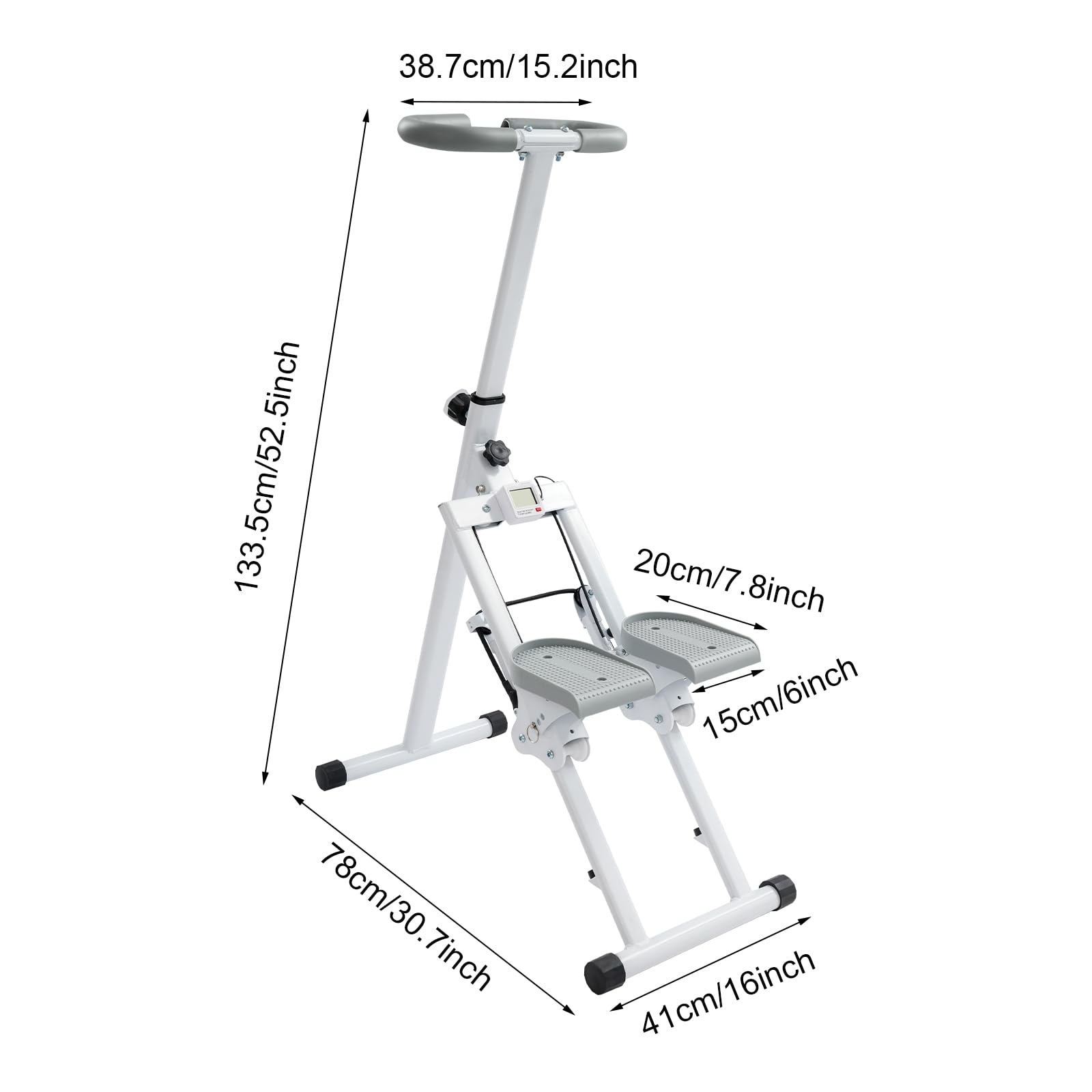 Stepper pieghevole per la casa con display, macchina Vertical Climber con pedali regolabili in 3 posizioni, contatore di calorie, portata fino a 100 kg, salire le scale in acciaio da 1,2 mm, per