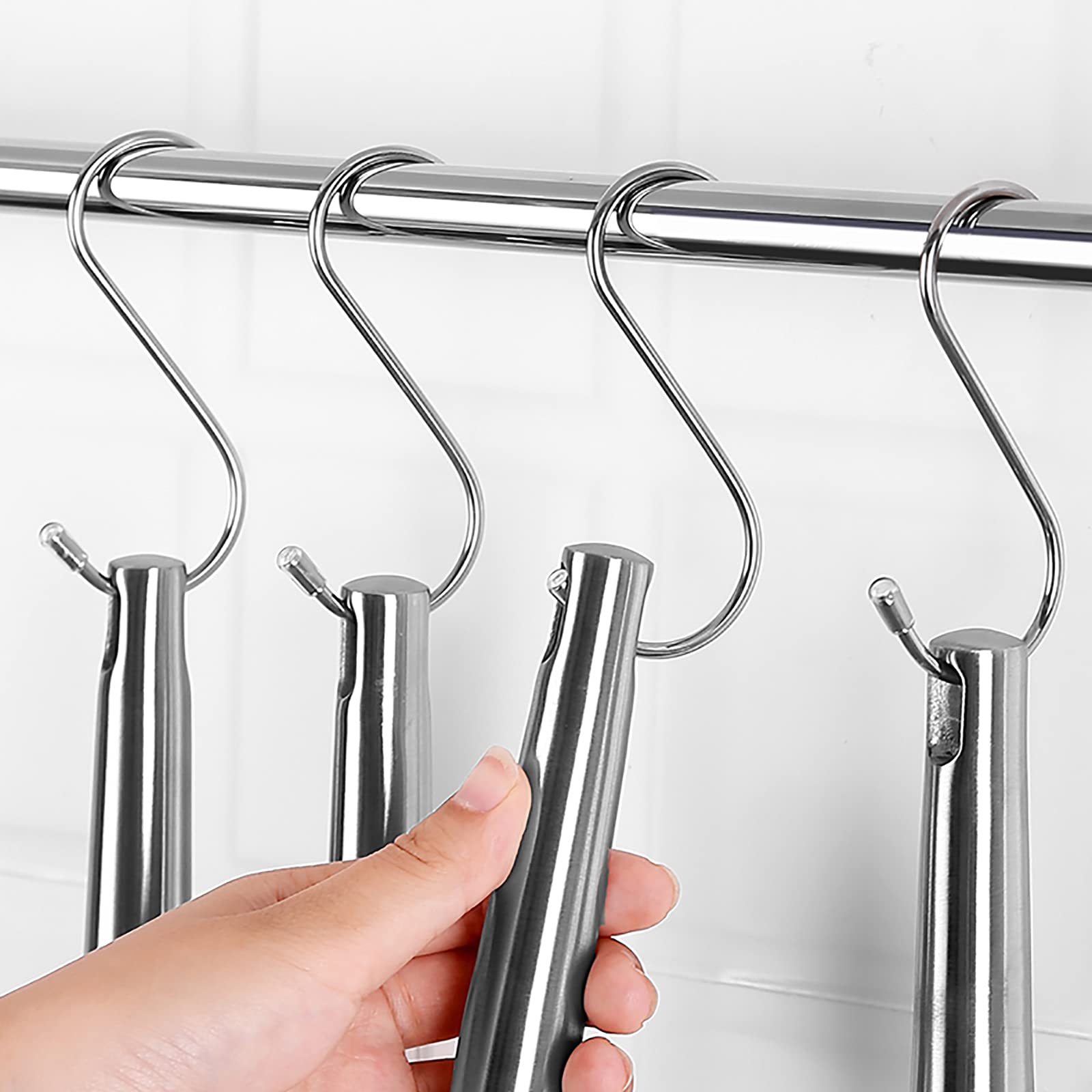 10 Pcs S Hooks Heavy Duty Solid Metal Hangers S Shaped Hook Clothe Hanging Hooks Hanger Stainless Steel Hooks for Family Meal Garden Plants - Image 4