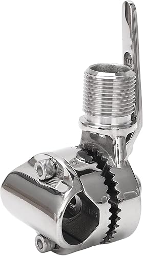 Aramox Marine Boat - Soportes de antena VHF, montaje de trinquete de rosca de 1 pulgada, montaje de base ajustable de acero inoxidable 316 para