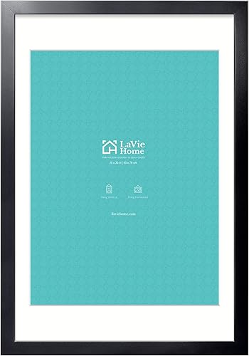 Vista 263 de LaVie Home - Portarretratos de 18 x 24 pulgadas, fotos de 16 x 20 pulgadas con paspartú, de 18 x 24 pulgadas sin paspartú, plexiglás pulido, Negro