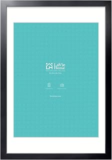 LaVie Home 20x30 Picture Frame Black Poster Frame,Display Pictures 18x24 with Mat or 20x30 Without Mat, Stable and Sturdy Frame and Polished Plexiglass, Horizontal and Vertical Format of The Walls