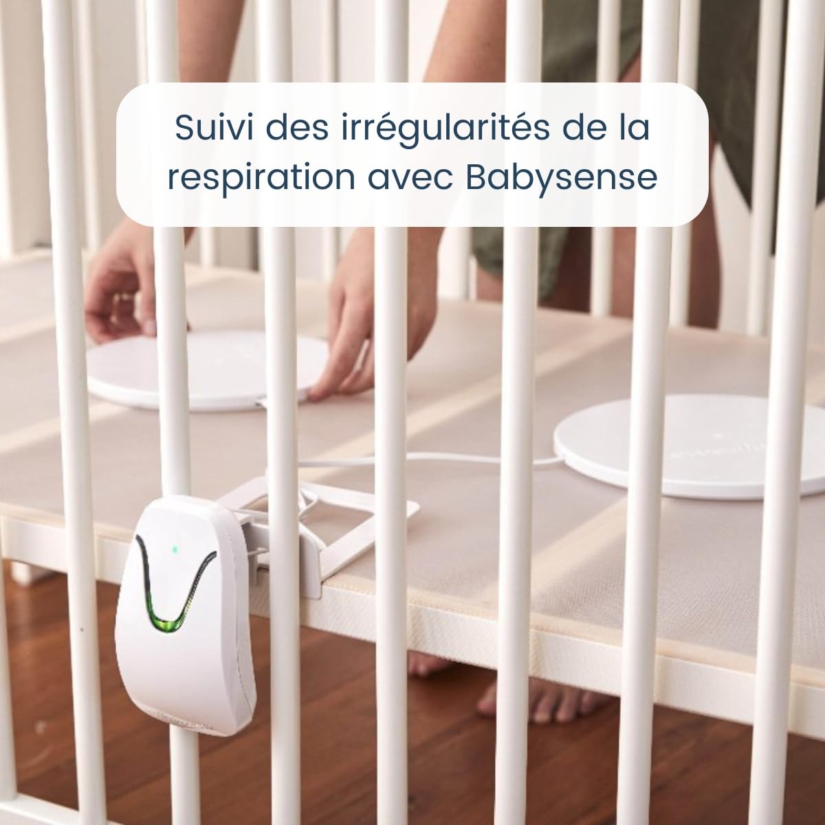Babysense Moniteur Vidéo HD pour Bébé avec Caméra à Veilleuse et Moniteur de Mouvement pour Bébé Certifié Médicalement, Alertes en Temps Réel en Cas d'absence de Mouvement Respiratoire, 2-en-1
