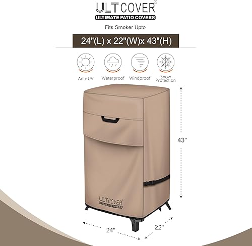 Vista 36 de ULTCOVER Cubierta impermeable para parrilla de carbón para la mayoría de ahumadores redondos de 18 pulgadas, tamaño de hasta 23 pulgadas de diámetro