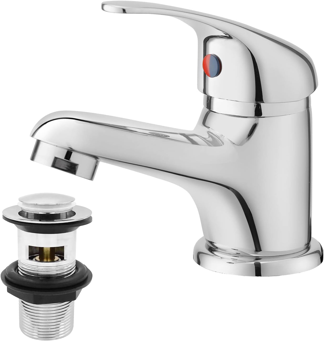 Basin Mixer Tap with Pop Up Waste, BATHWEST Classic Brass Chrome