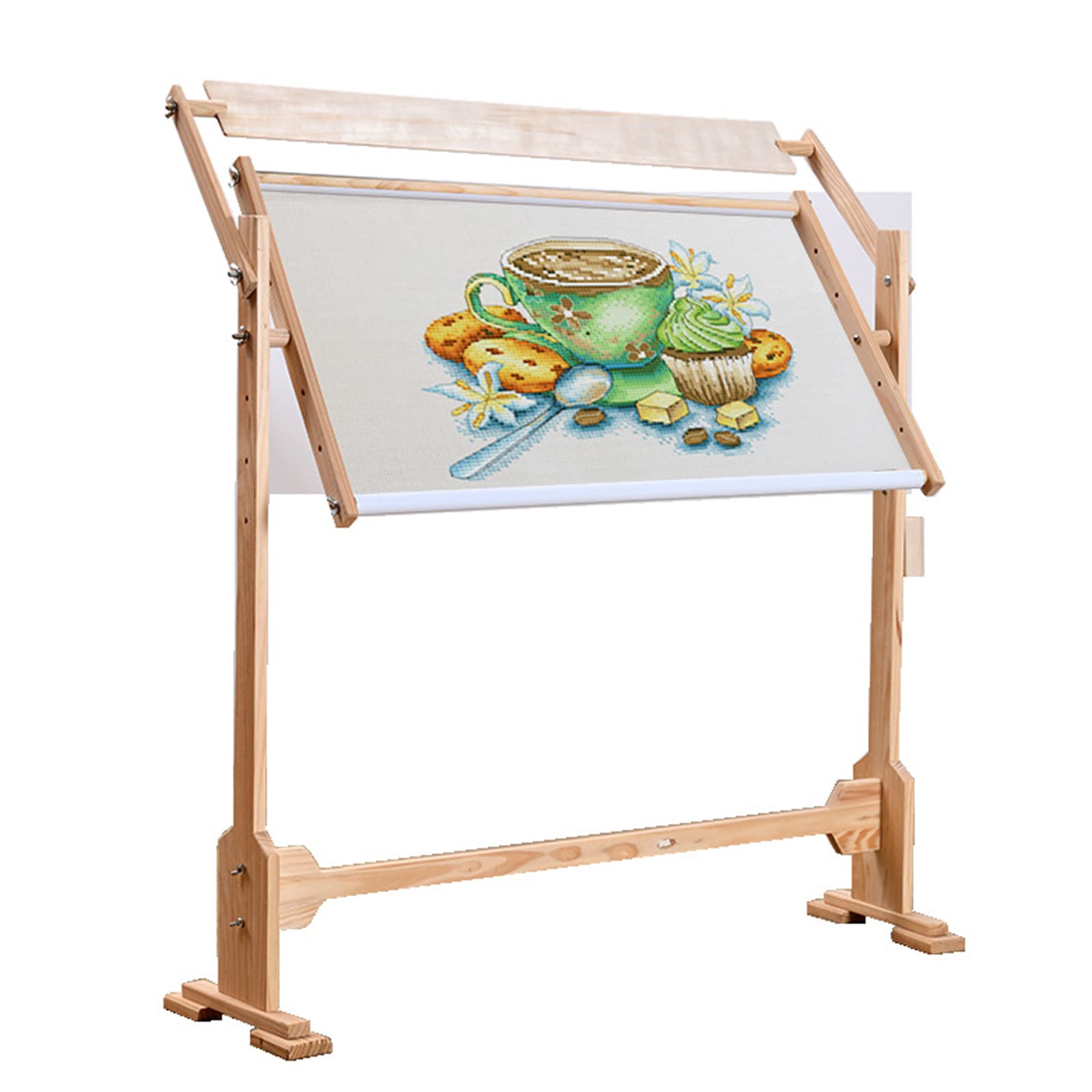 Soporte De Punto De Cruz, Marco De Punto De Cruz De Altura Ajustable Resistente Y Grueso Rodillo Redondo Para El Trabajo De Bordado De La Tienda Accesorio De Artesania Casera Fugacal Embroidery Frame Soporte De Punto De Cruz, Marco De Punto De Cruz De Altura Ajustable Resistente Y Grueso Rodillo Redondo Para El Trabajo De Bordado De La Tienda Accesorio De Artesania Casera Fugacal Embroidery Frame