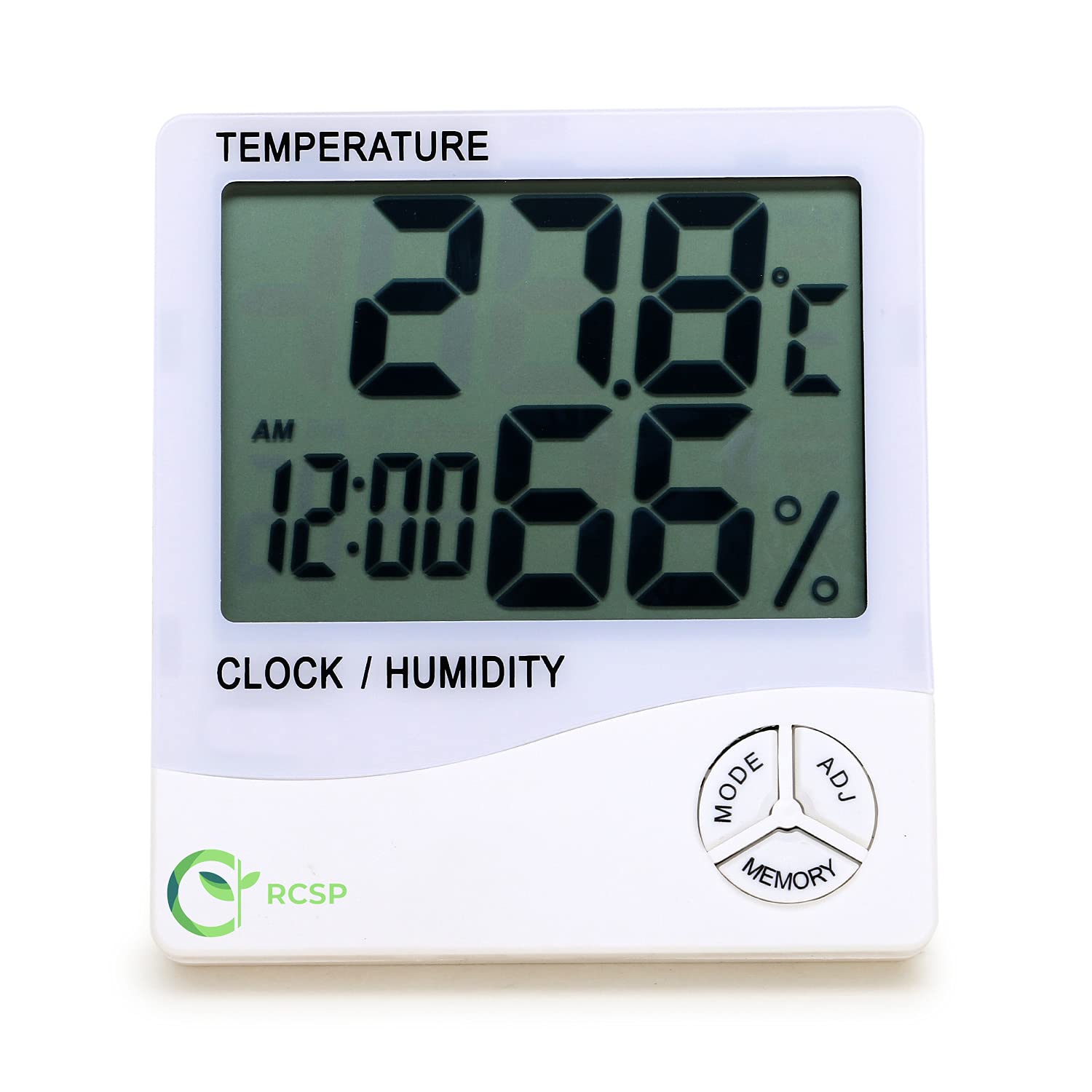 RCSP Digital Room Thermometer with Humidity Indicator, Indoor Outdoor Temperature Monitor, LCD Display, Wall Mounting, White-picture-31