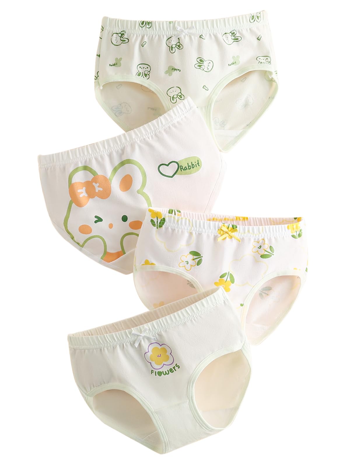 Haloumoning Girls Underwear Soft Cotton Underwear Toddler Girls Briefs Kids Comfy Panties 4-pack