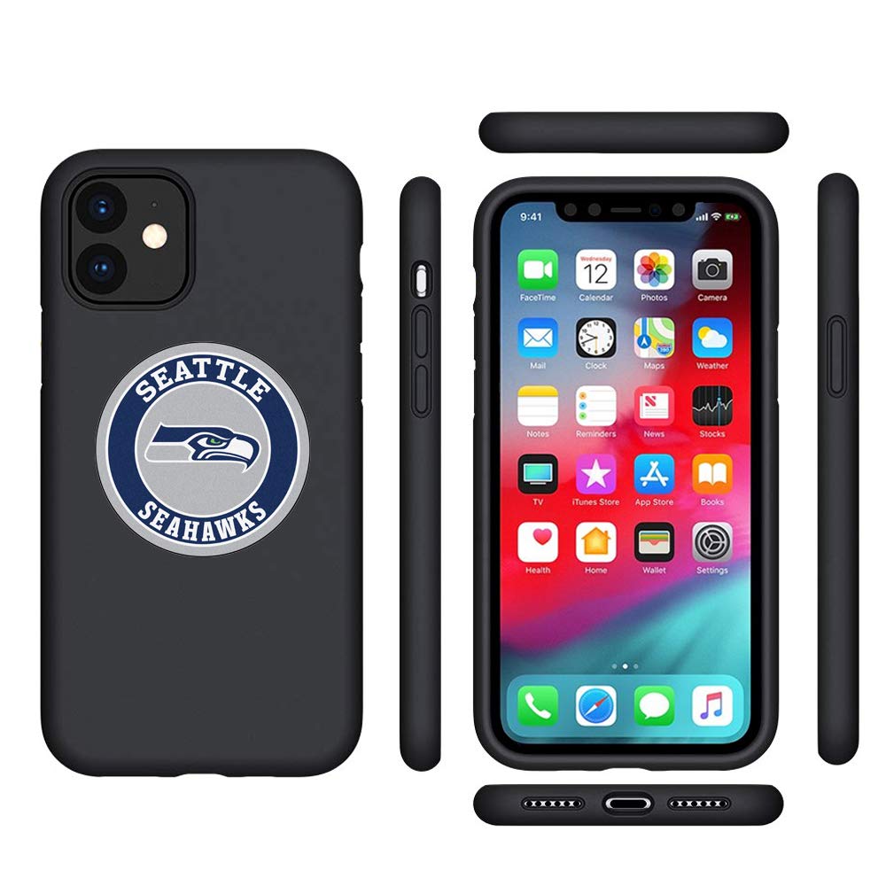 Seahawks iPhone 11 Case, iPhone 11 Soft Silicone Magnetic Case for Magnet Car Mount Phone Holder with Built-in Metal Plate, Slim Fit Premium Rubber Cover for iPhone 11 6.1 inches