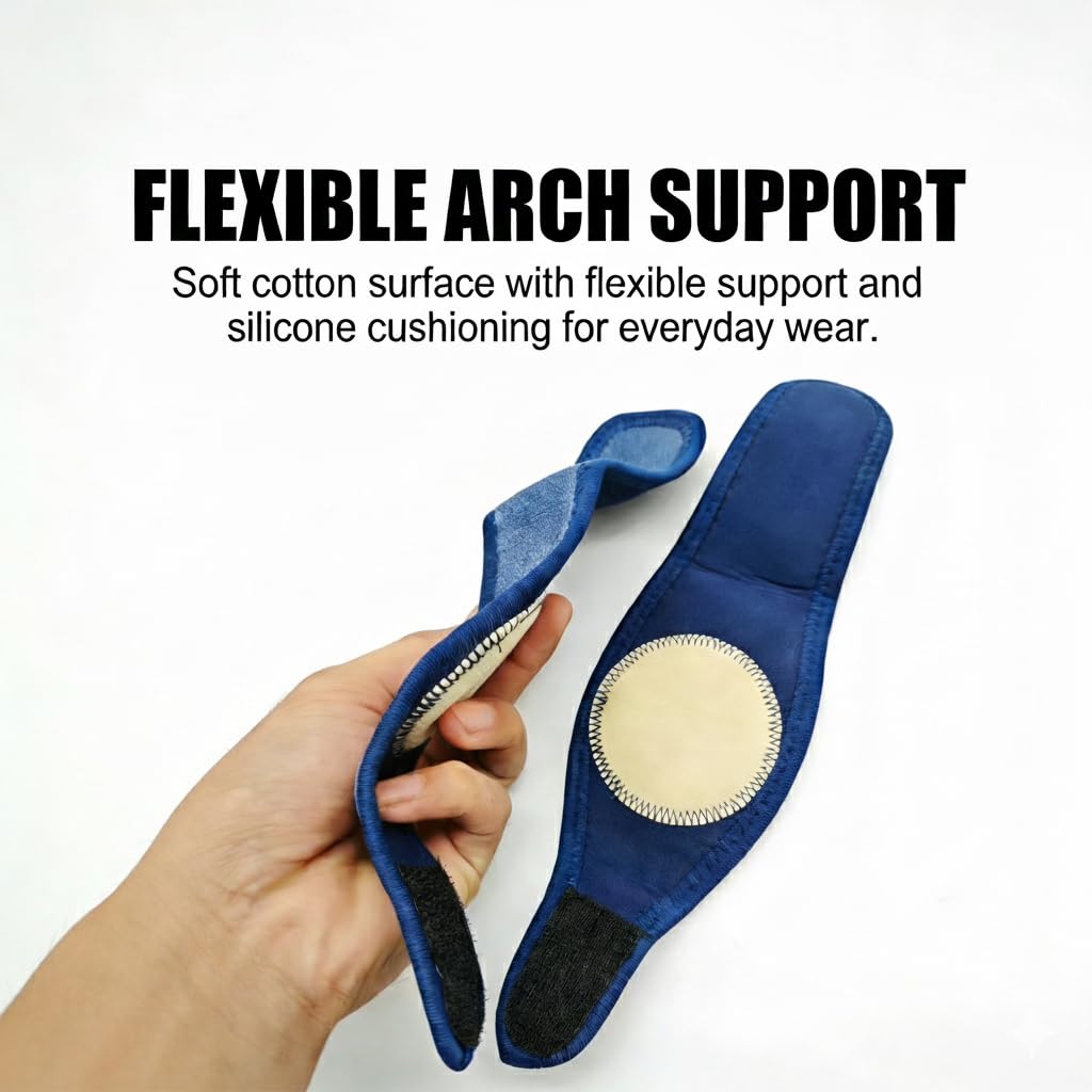 [2 Pairs] Adjustable Arch Support Sleeves - Plantar Fasciitis Braces & Supports for Foot Pain Relief, N-Cloth Plantar Fasciitis Relief Straps with Targeted Silicone Gel for Flat Feet (4 Pcs)