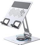 JETech Tablet Stand, Adjustable Swivel Desktop Holder with 360 Degree Rotating Base, Foldable Cradle for iPad/iPad Air/Pro/Mini, Galaxy Tab A11/A9/S11/S10 FE, Tab/Phones(4-13"), Black