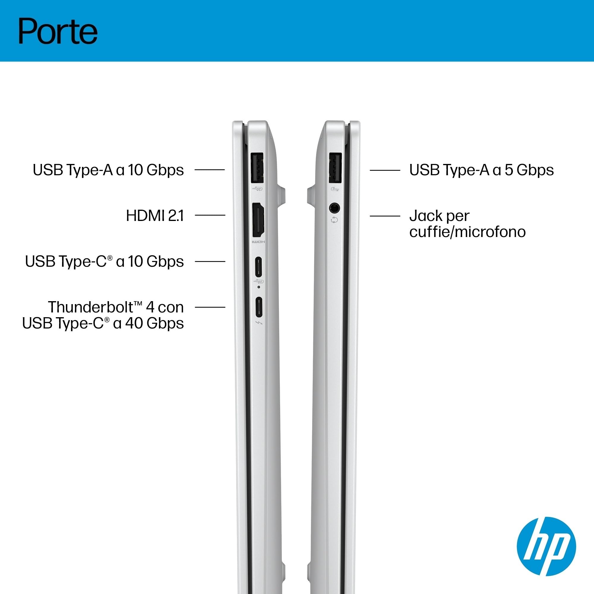 HP OmniBook 7 14-fr0000sl PC Portatile 14" 2K OLED Antiriflesso Intel Core Ultra 7 255U 16GB RAM 1TB SSD Windows 11 Argento