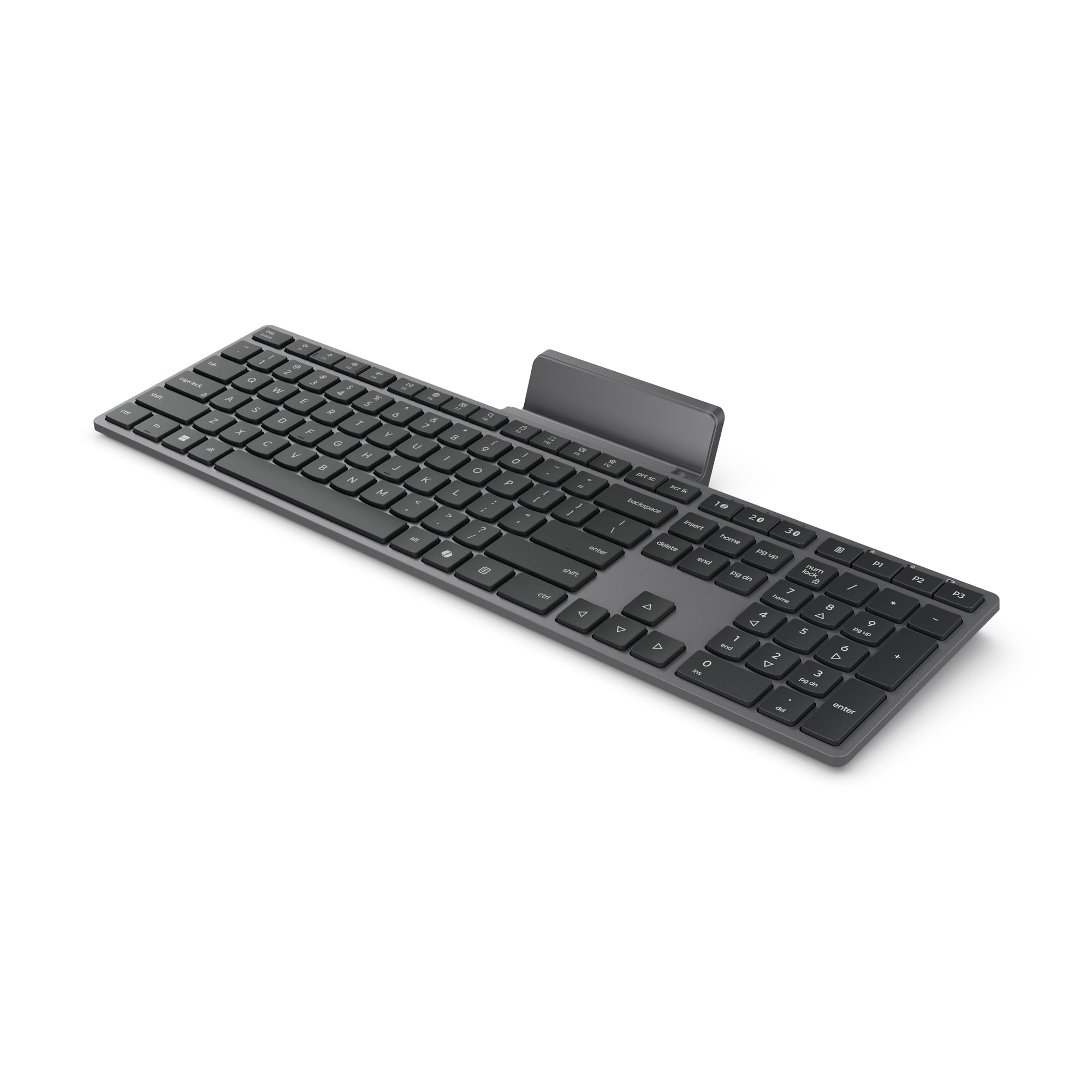 Lenovo 700 Teclado Inalámbrico Multidispositivo Modern (Bluetooth, 2.4 GHz, Conexión hasta 3 Dispositivos, Silencioso, Resistente a Salpicaduras, Soporte para Móvil, USB-A) QWERTY Español - Gris