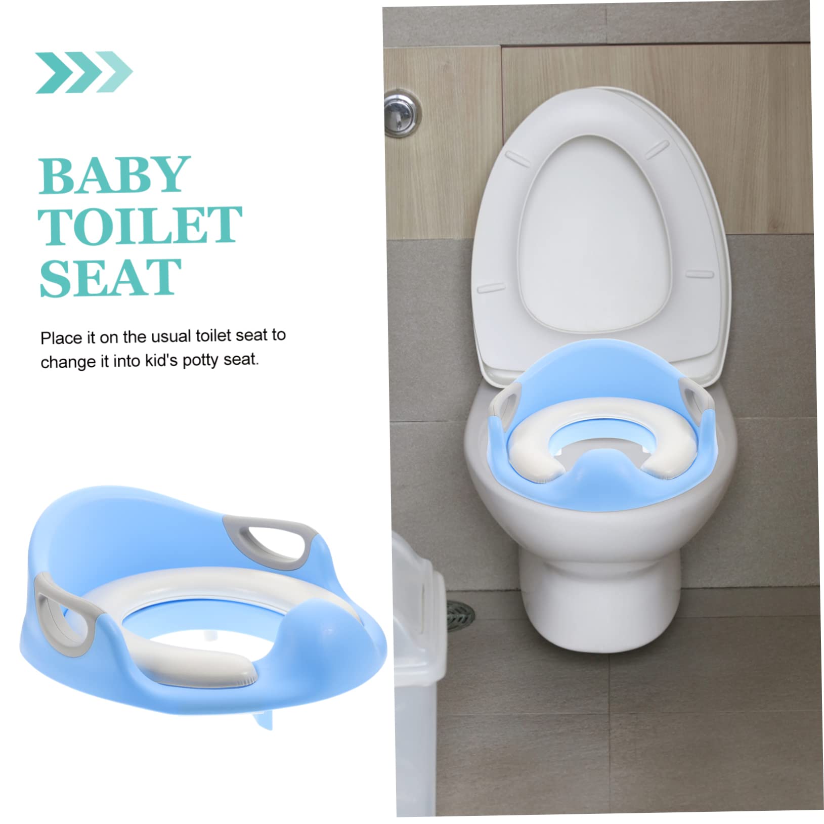 Anillo de Entrenamiento Inodoro para Niños, Azul, Pu | Asiento Infantil Asas Grandes, Almohadillas Antideslizantes, Pensado para Toilet Training y Fácil de Sujetar