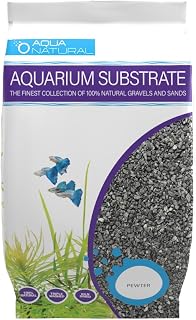 Aqua Natural Pewter Black 10lb Gravel Substrate 6-8mm for Aquascaping Aquariums Vivariums Terrariums