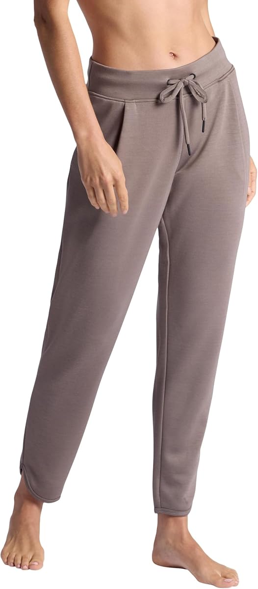 Gaiam Hudson Pantalón recto para mujer, ajuste relajado, entrepierna de 28.5 pulgadas, material elástico de peso medio