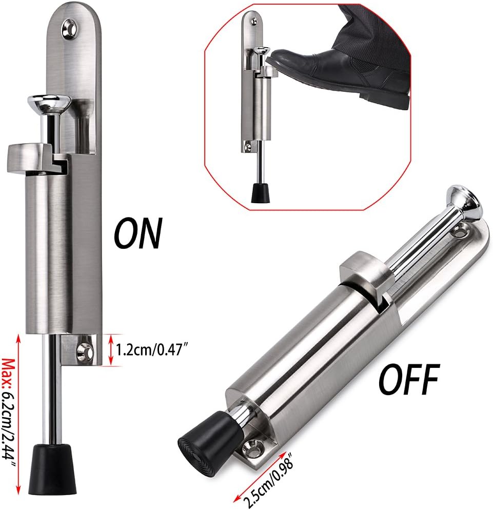 Hоt Dеаlѕ Sumnacon Kickdown Door Stop - Stainless Steel Easy Step Door Stopper, Spring Loaded Telescopic Step On/Off Door Stopper Rubber, Adjustable Heavy Duty Door Locks Holder Stop/Release by Foot, Silver Bеѕt Cуbеr Mоndау 🔥 Sumnacon Kickdown Door Stop - Stainless Steel Easy Step Door Stopper, Spring Loaded Telescopic Step On/Off Door Stopper Rubber, Adjustable Heavy Duty Door Locks Holder Stop/Release by Foot, Silver