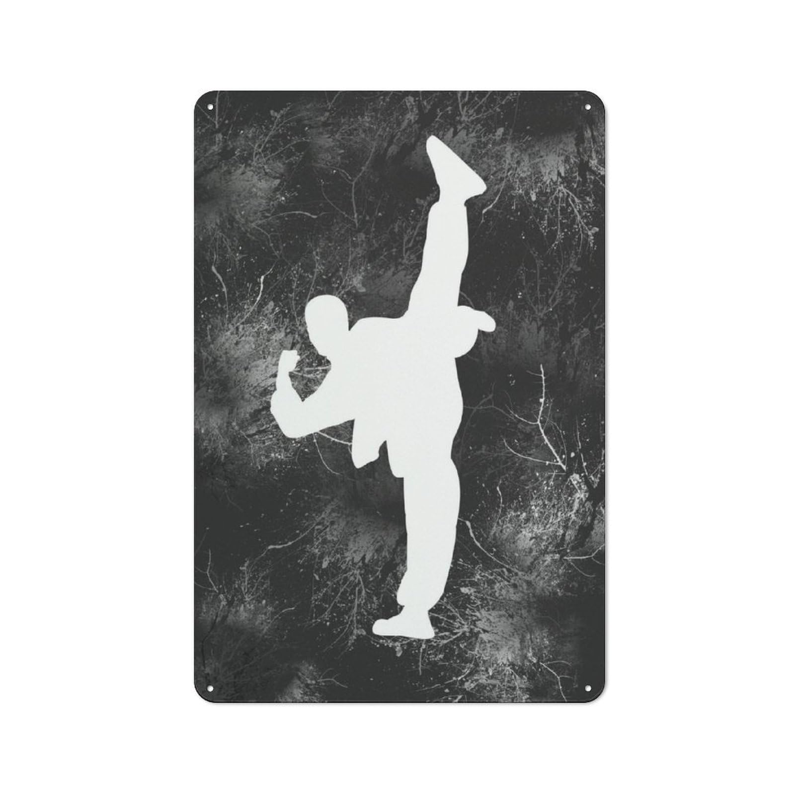 Junmoney Karate 3 Metal Plaque 30X20cm With For Workshop Wall, Retro Decor, For Garage, Workshop And Man Cave Decoration