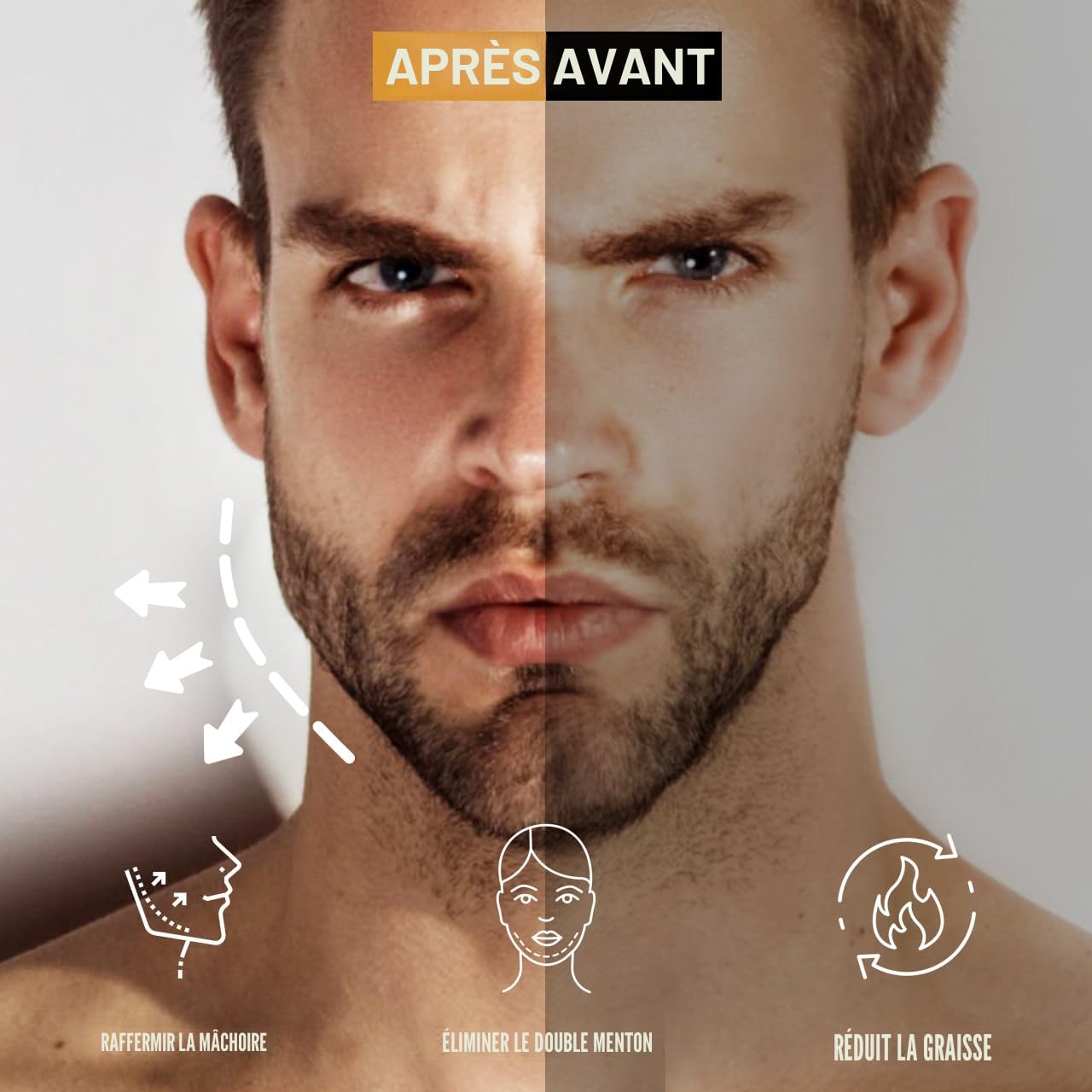 Appareil d'entraînement de la mâchoire pour Hommes et Femmes, résistance réglable, 46-130 lbs, entraînement du Visage et du Cou, Puissant Jawline Trainer pour des Contours du Visage